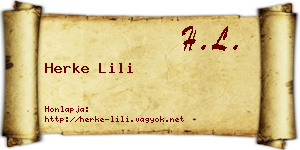 Herke Lili névjegykártya